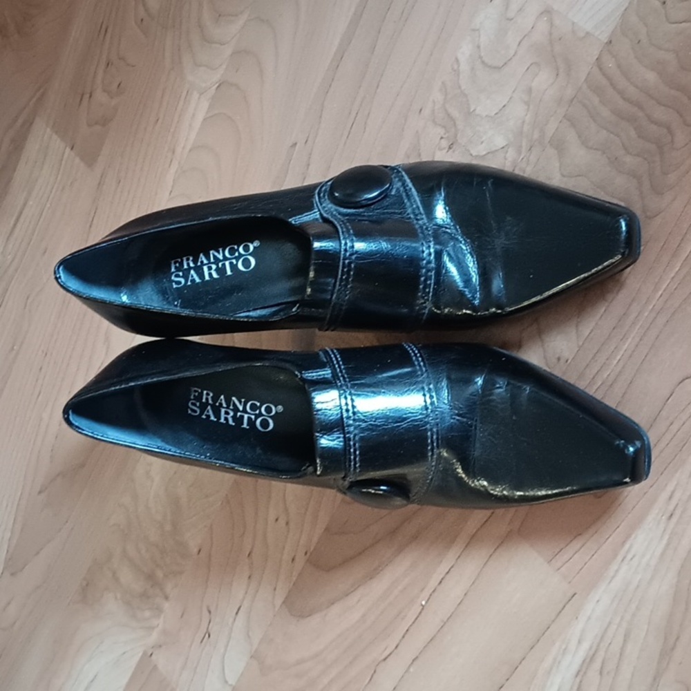 Franco Sarto black witchy heels size 6